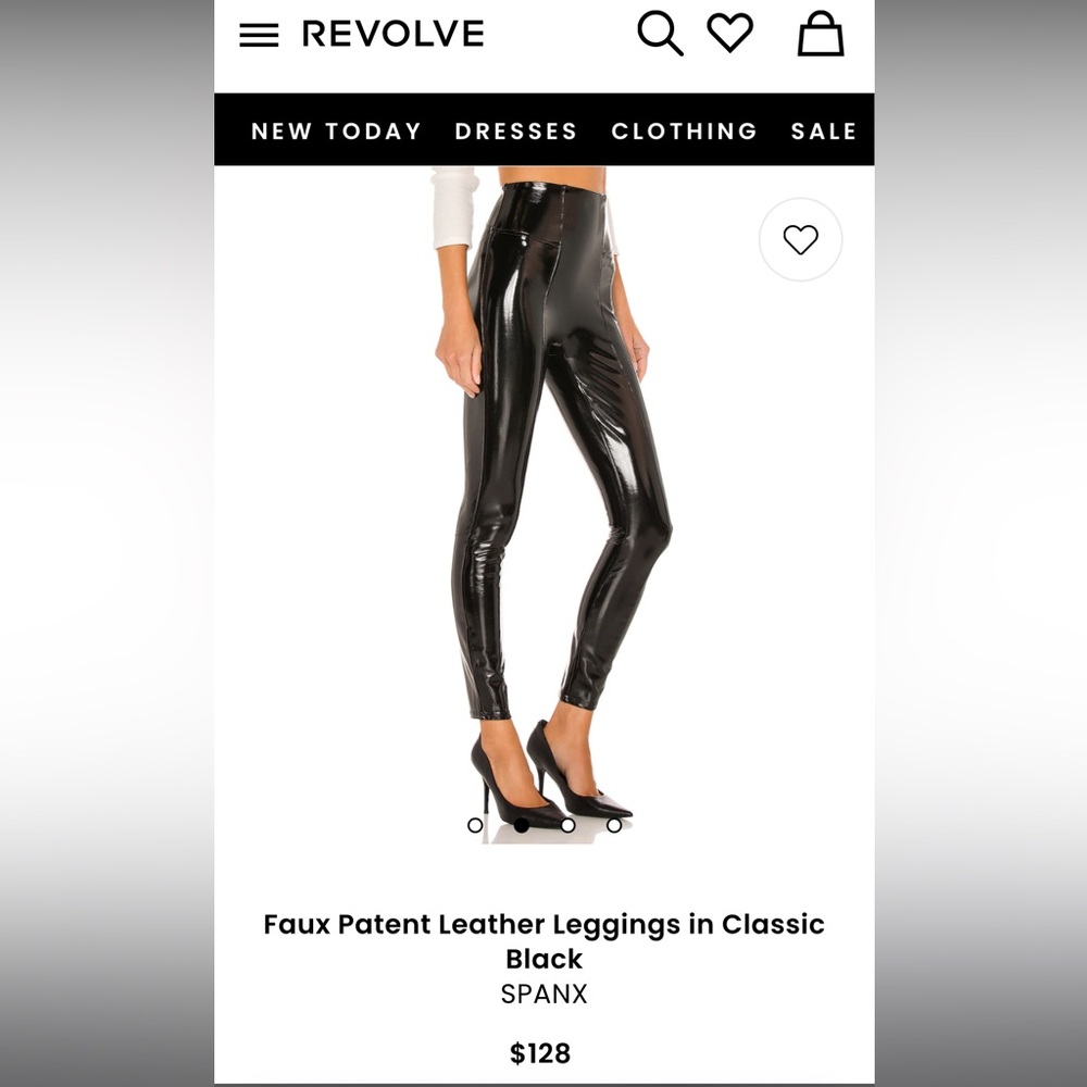 Spanx Black Faux patent Leather Leggings latex